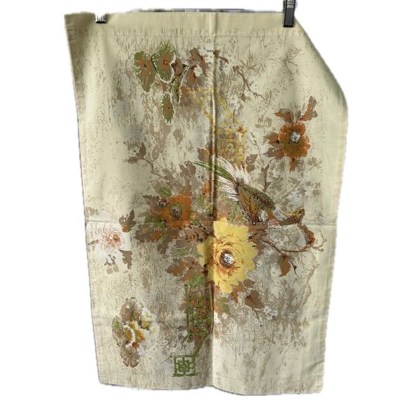 Vintage 70s Orange Yellow Floral Standard Pillowcases Set Of 2 - Picture 1 of 6